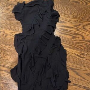Windsor Black Ruffle Mini Dress